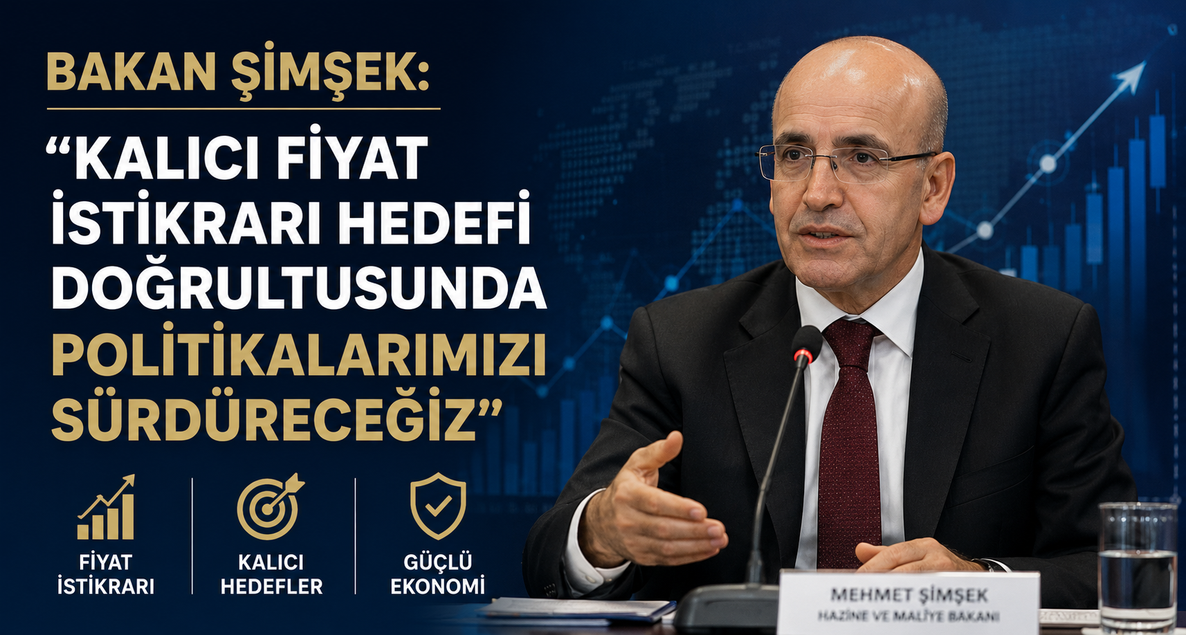 Bakan Şimşek: Kalıcı fiyat istikrarı hedefi doğrultusunda politikalarımızı sürdüreceğiz