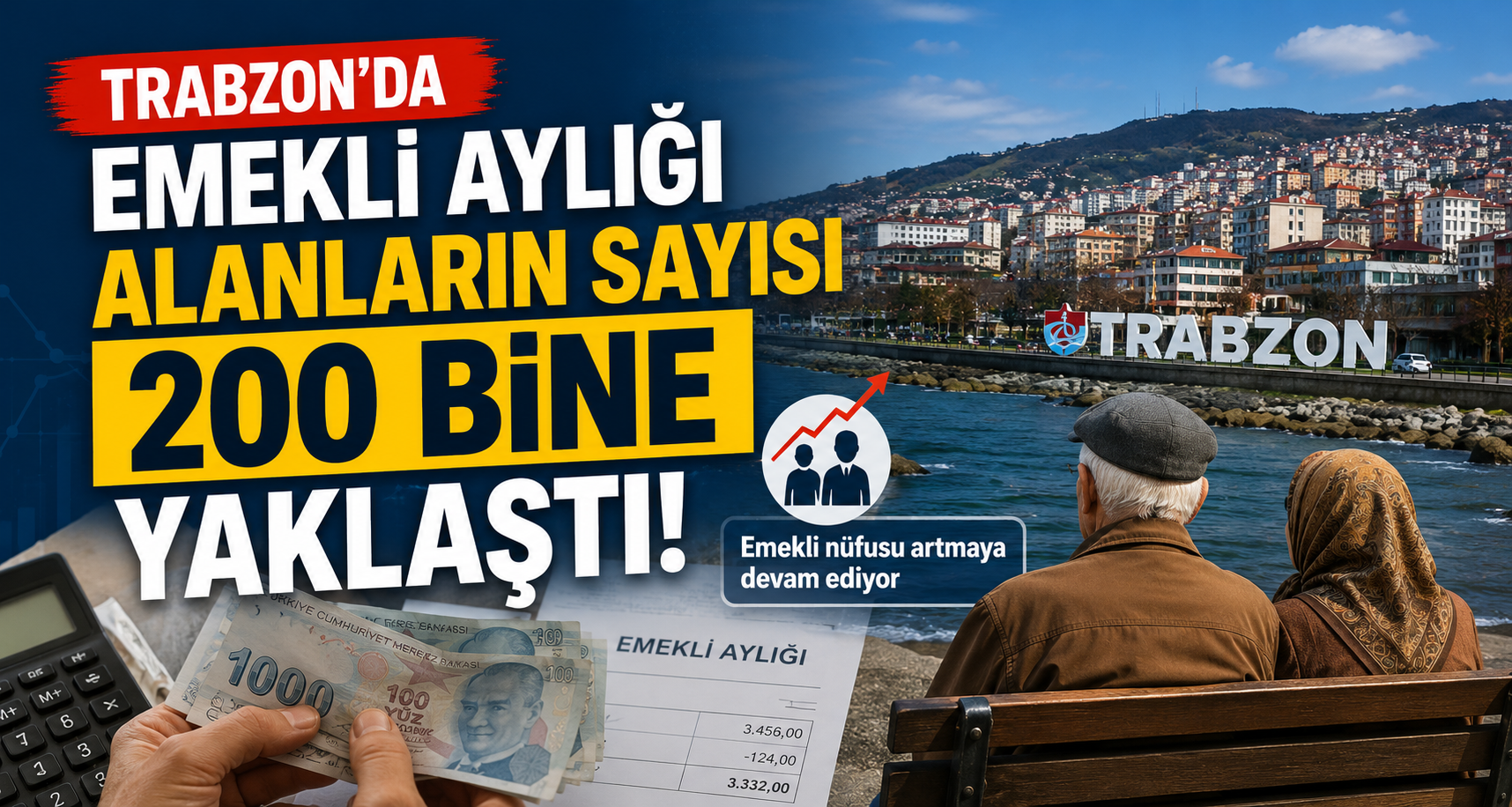 Trabzon'da  emekli aylığı alanların sayısı 200 bine yaklaştı