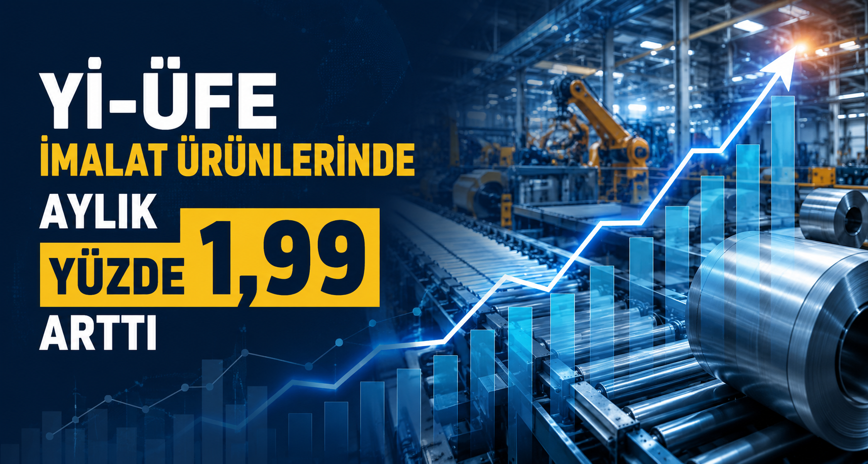 Yİ-ÜFE imalat ürünlerinde aylık yüzde 1,99 arttı