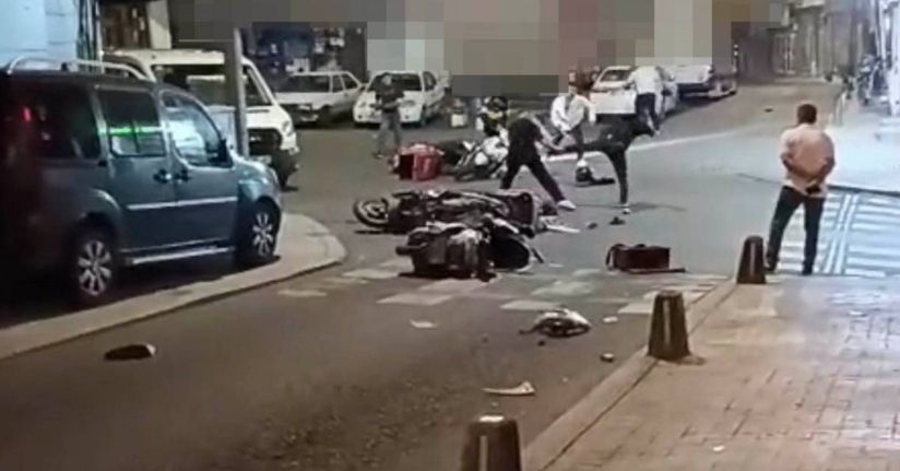 Çorlu’da 2 kişinin yaralandığı kavga anı kamerada