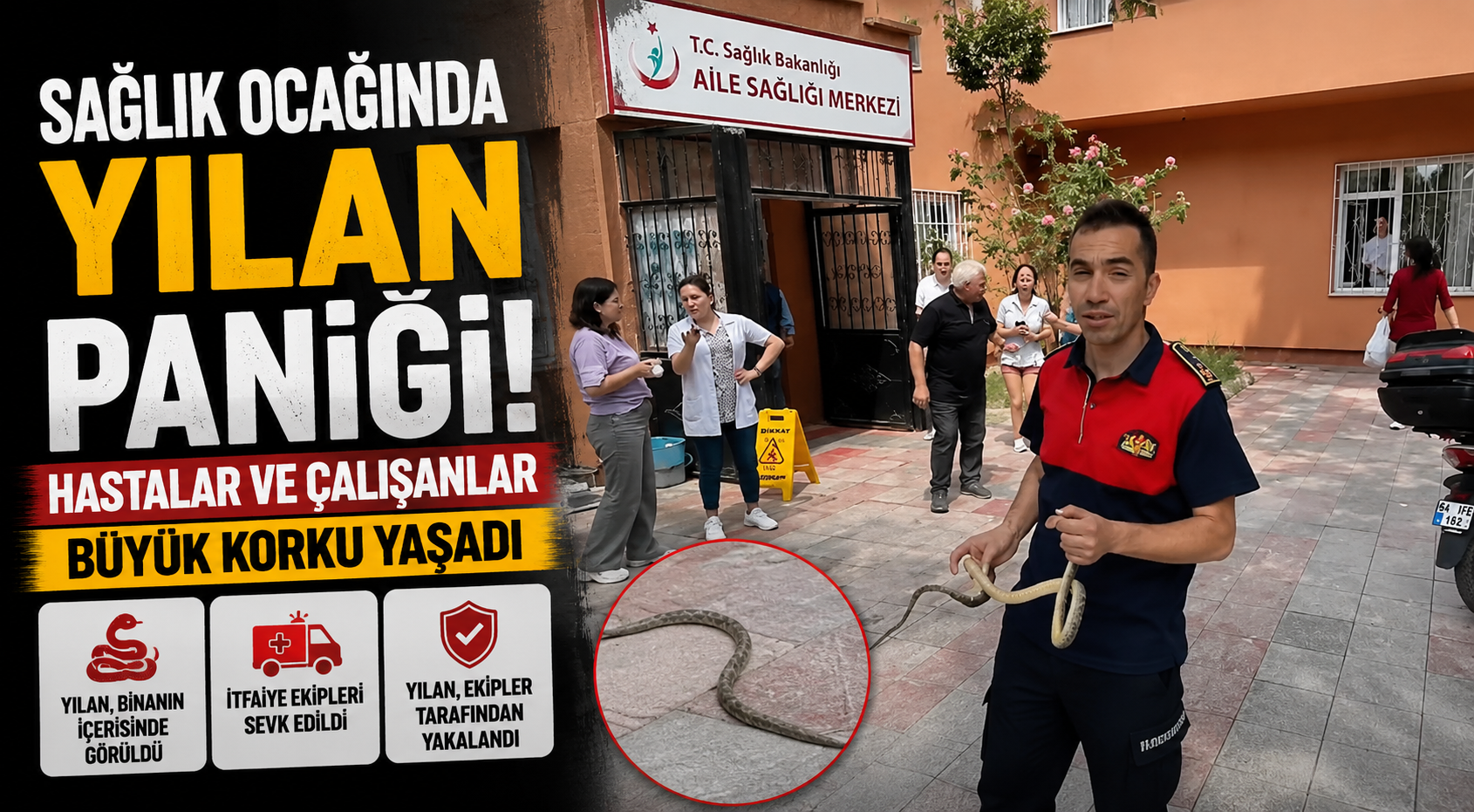 Sağlık ocağında yılan paniği