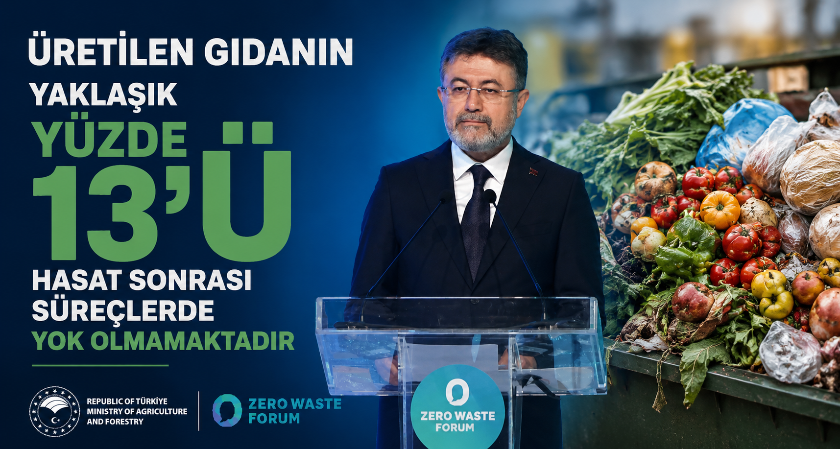 Bakan Yumaklı: Üretilen gıdanın yaklaşık yüzde 13'ü hasat sonrası süreçlerde yok olmaktadır
