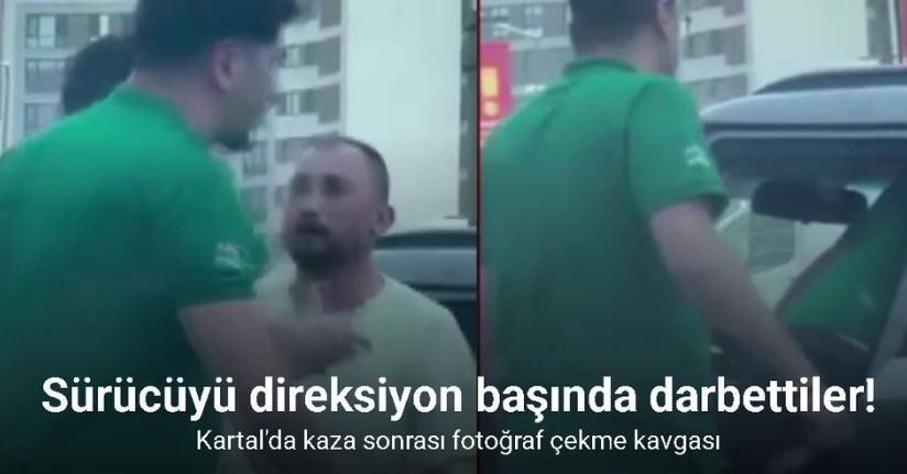 Kartal’da trafik kazası sonrası çıkan kavga kamerada