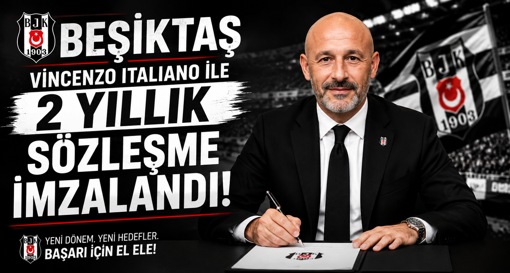 Beşiktaş, Vincenzo Italiano ile 2 yıllık sözleşme imzalandığını açıkladı