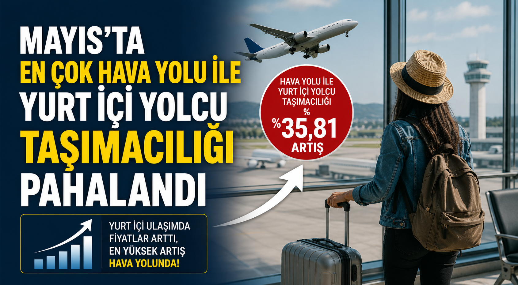 Mayıs’ta en çok hava yolu ile yurt içi yolcu taşımacılığı pahalandı