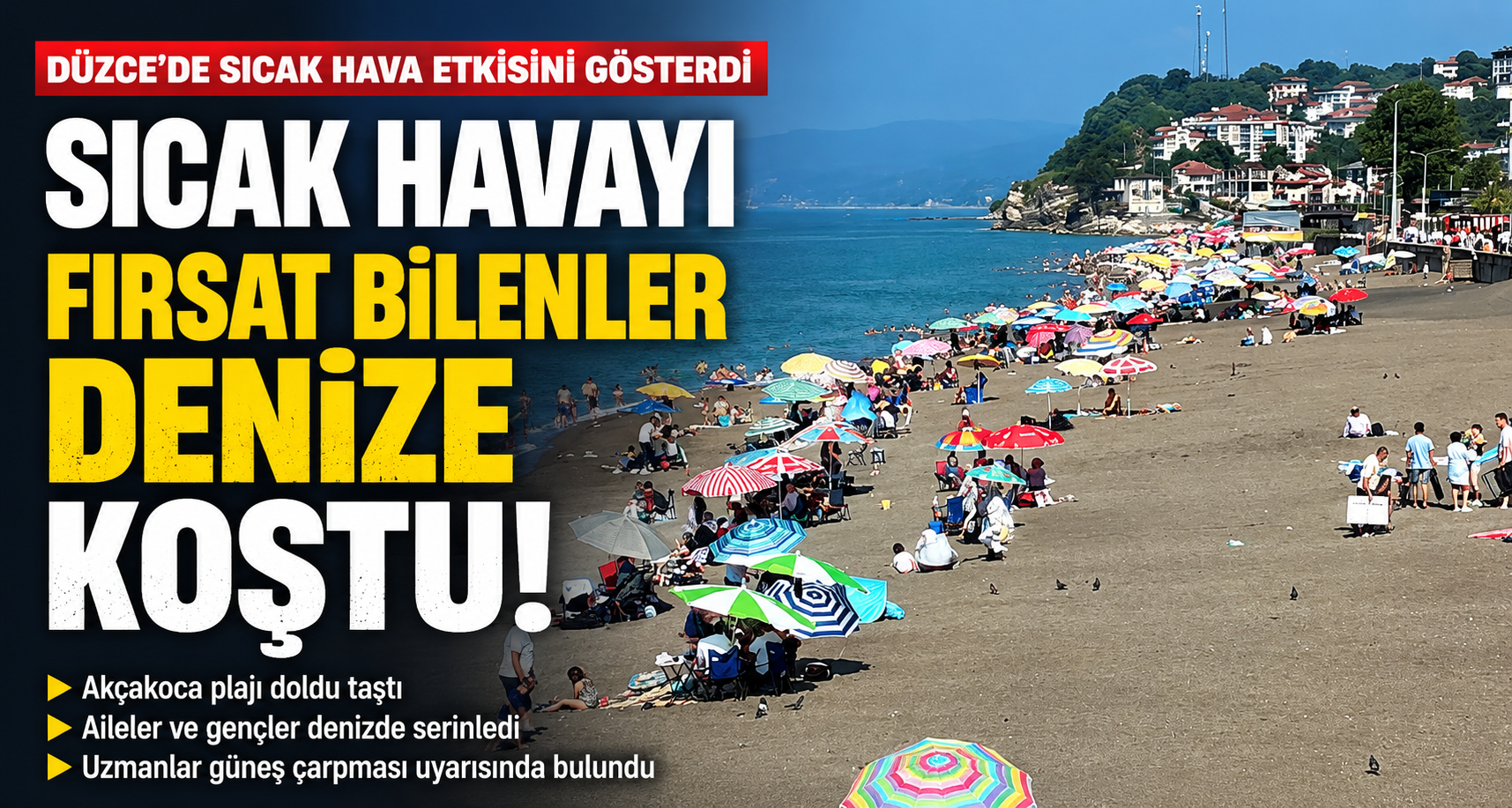Akçakoca'da sıcak havayı fırsat bilenler denize koştu