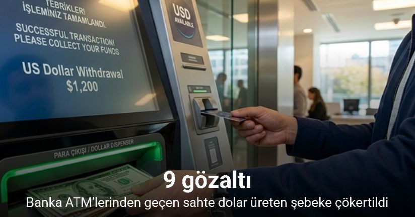 Banka ATM’lerinden geçen sahte dolar üreten şebeke çökertildi: 9 gözaltı