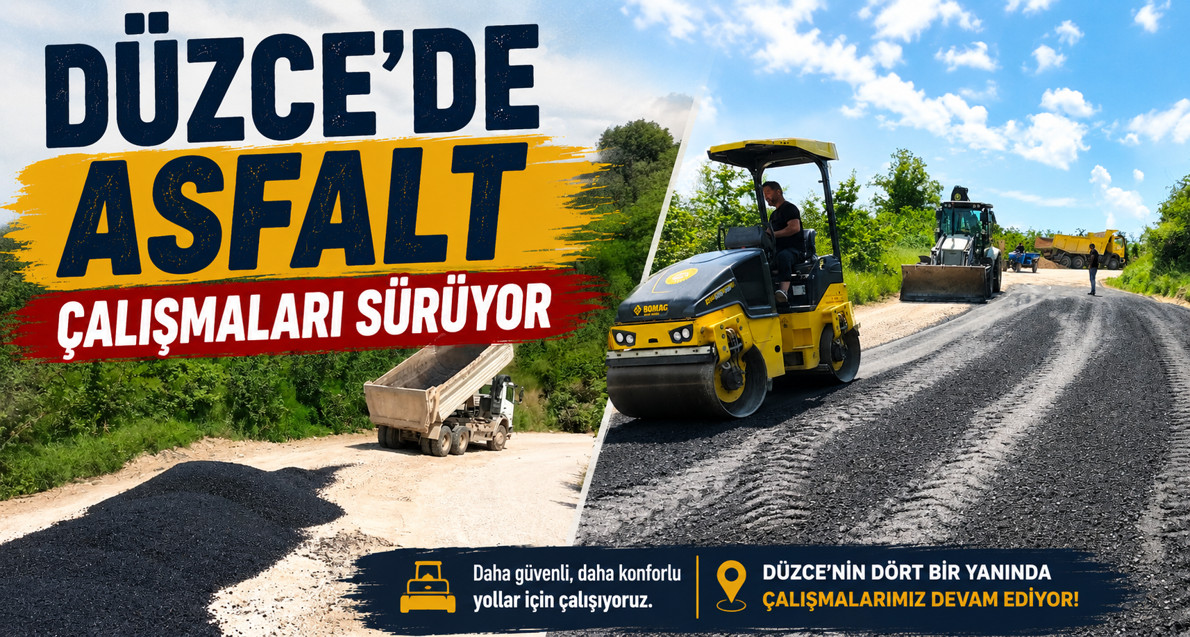 Düzce’de Asfalt Çalışları Sürüyor