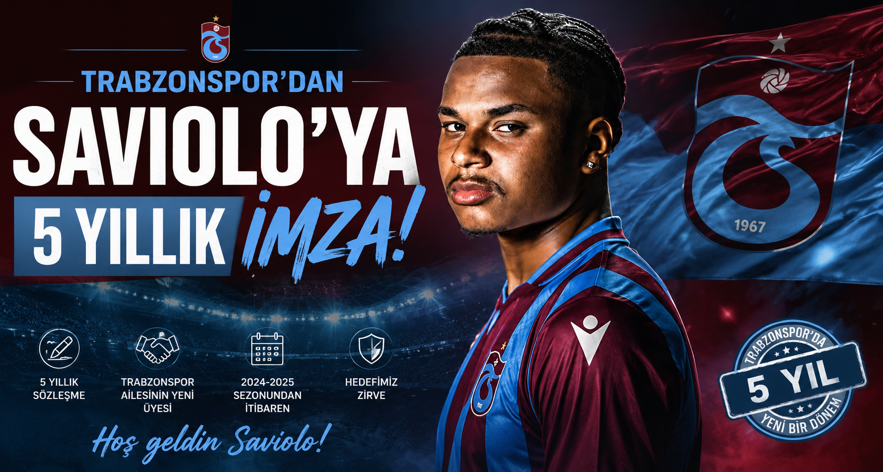 Trabzonspor’dan Saviolo’ya 5 yıllık imza