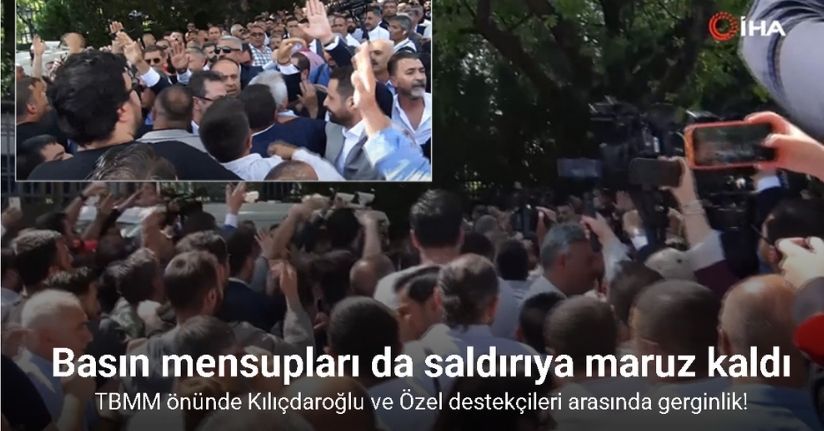 TBMM önünde Kılıçdaroğlu ve Özel destekçileri arasında gerginlik