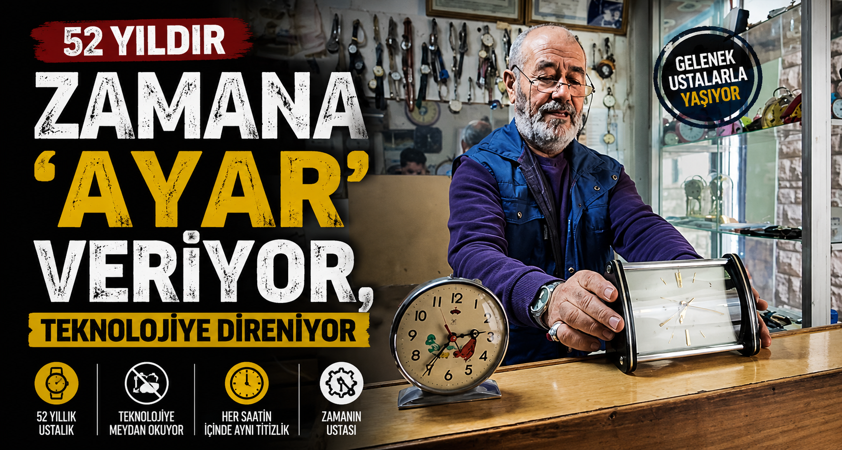 52 yıldır zamana 'ayar' veriyor, teknolojiye direniyor