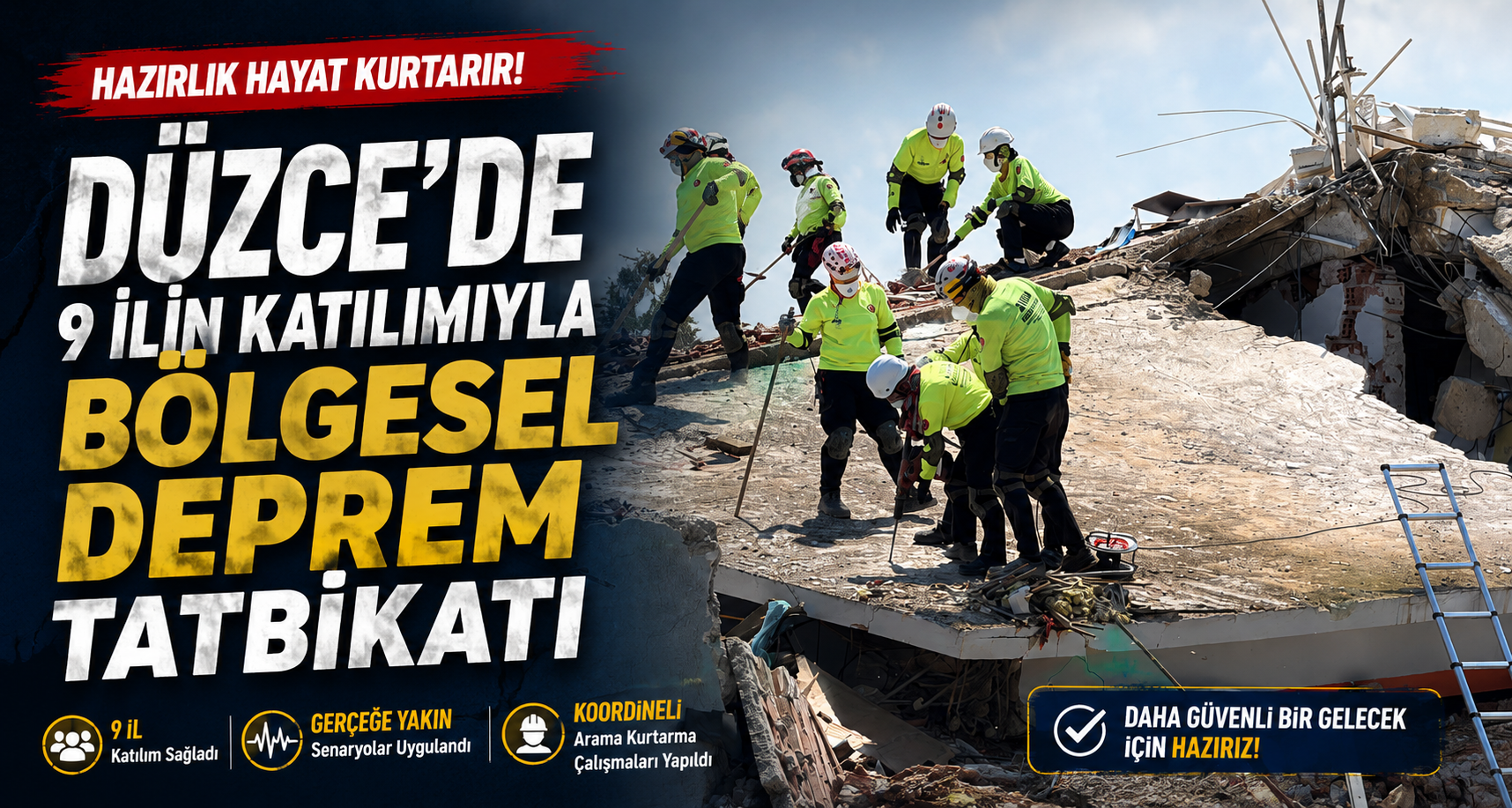 Düzce'de 9 ilin katılımıyla bölgesel deprem tatbikatı