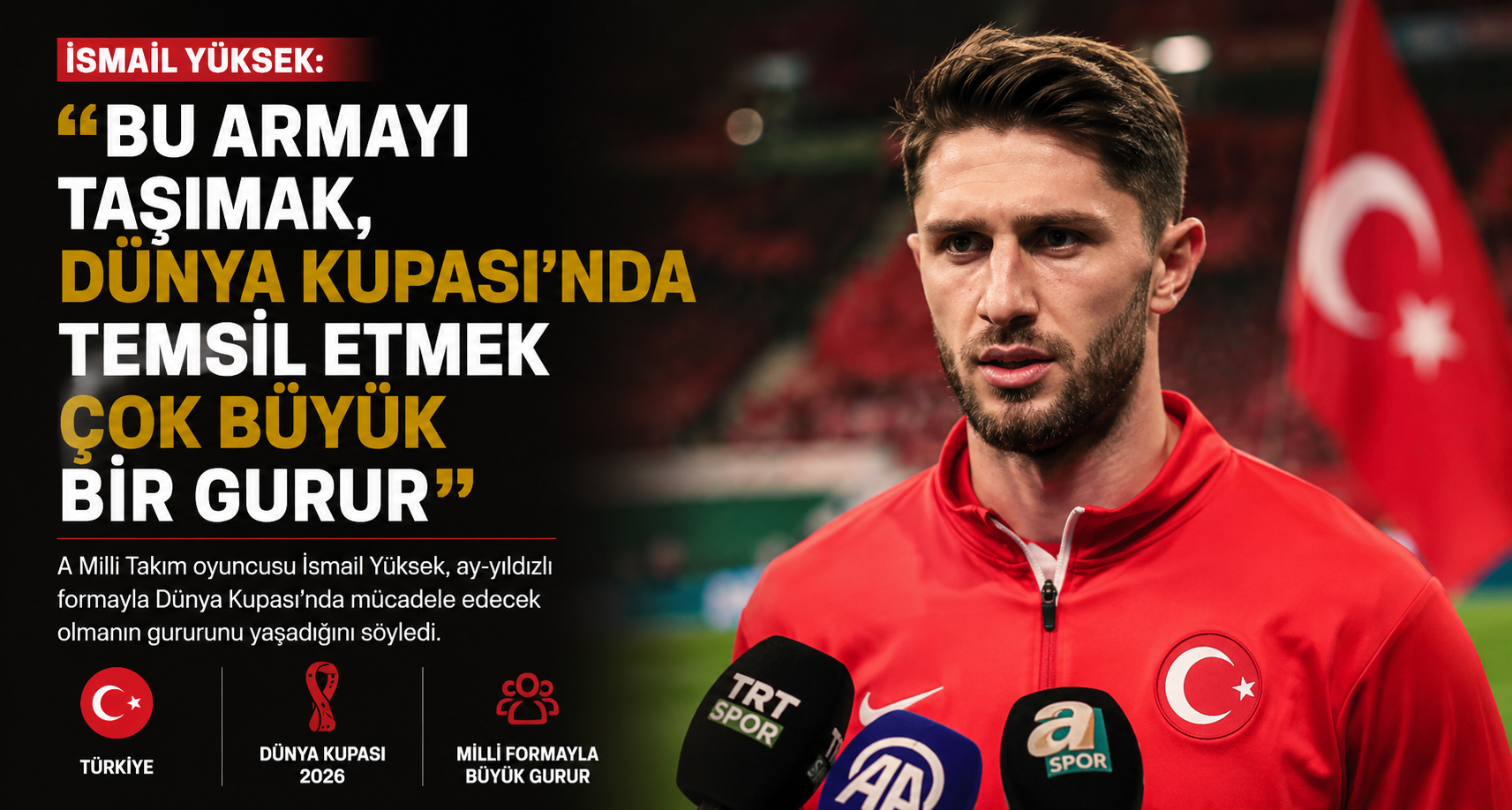 İsmail Yüksek: Bu armayı taşımak, Dünya Kupası’nda temsil etmek çok büyük bir gurur