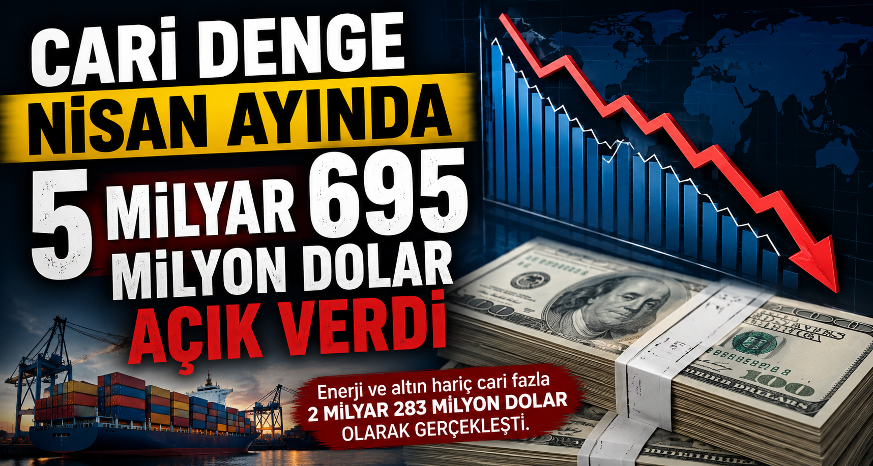 Cari denge Nisan ayında 5 milyar 695 milyon dolar açık verdi