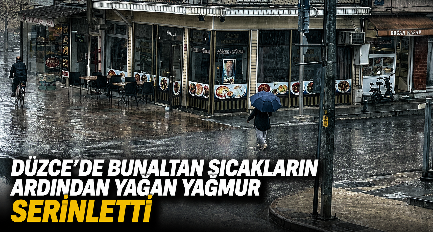 Düzce’de bunaltan sıcakların ardından yağan yağmur serinletti