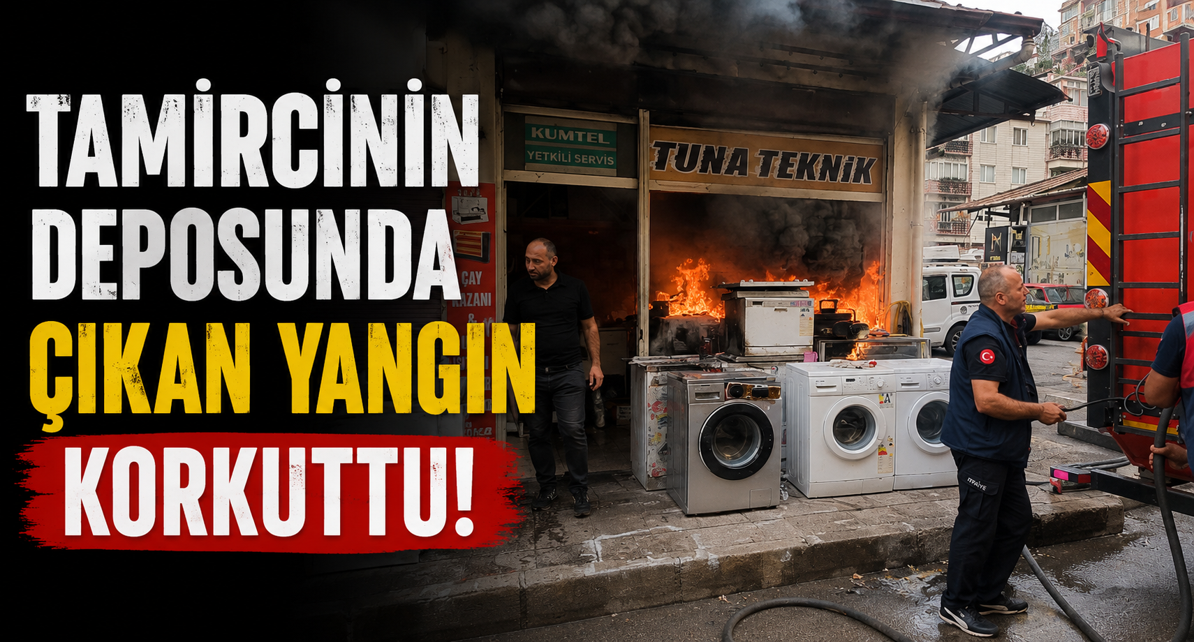 Tamircinin deposunda çıkan yangın korkuttu