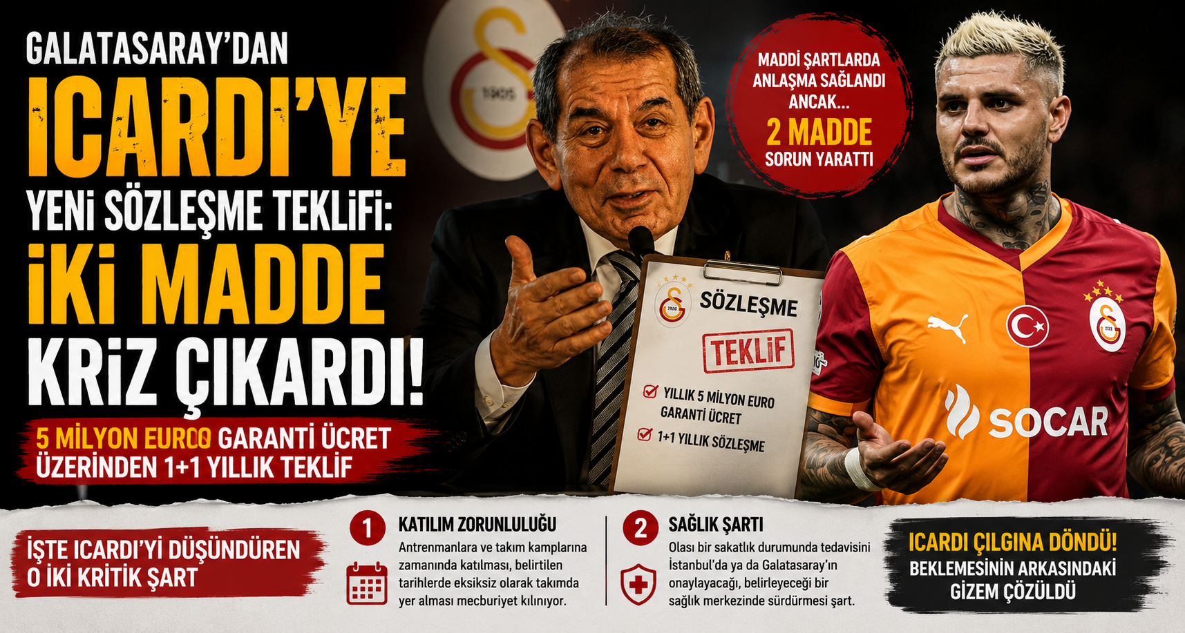 Galatasaray'dan Icardi'ye yeni sözleşme teklifi: İki madde kriz çıkardı