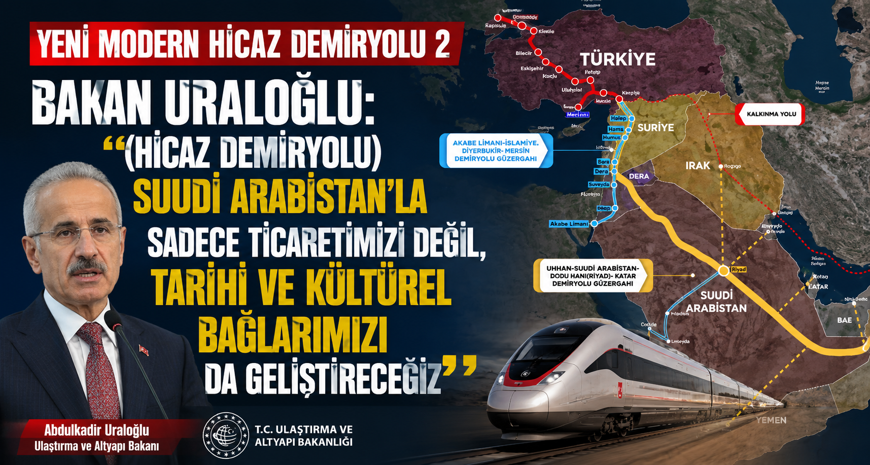 Hicaz Demiryolu Suudi Arabistan’la sadece ticareti değil, tarihi ve kültürel bağlar da geliştirecek