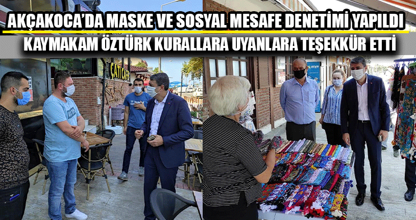 Akçakoca’da Maske Ve Sosyal Mesafe Denetimi Yapıldı