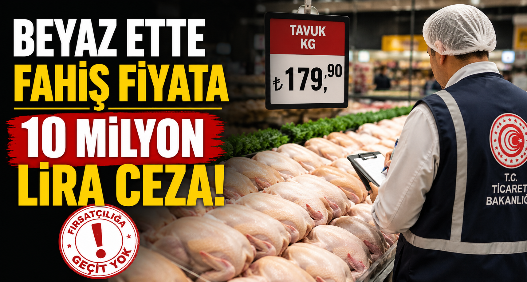 Beyaz ette fahiş fiyata 10 milyon lira ceza
