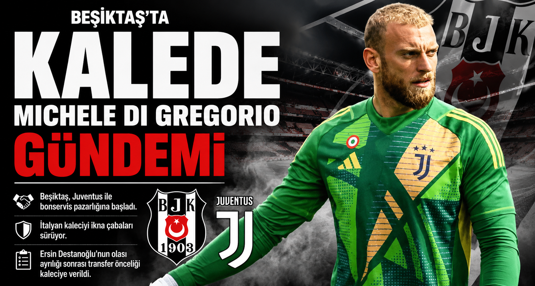 Beşiktaş'ta Kalede Michele Di Gregorio Gündemi
