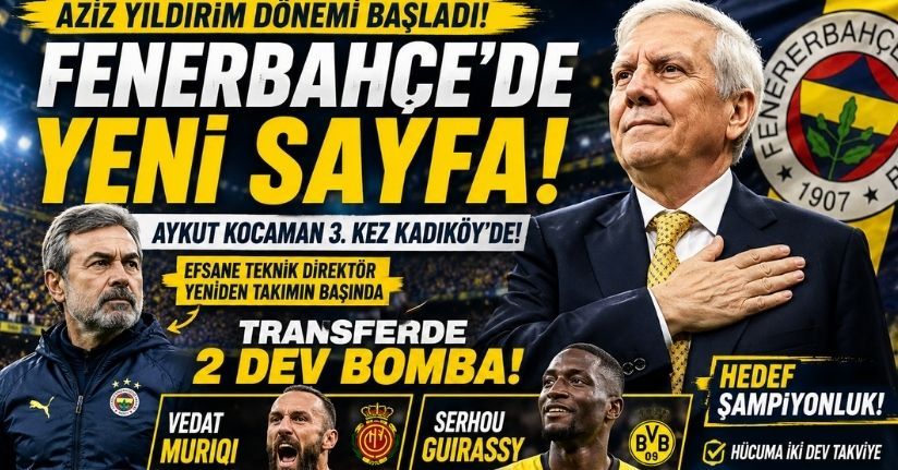 Fenerbahçe'de Yeni Dönem: Aykut Kocaman Geri Dönüyor, Transferde Muriqi ve Guirassy İddiası