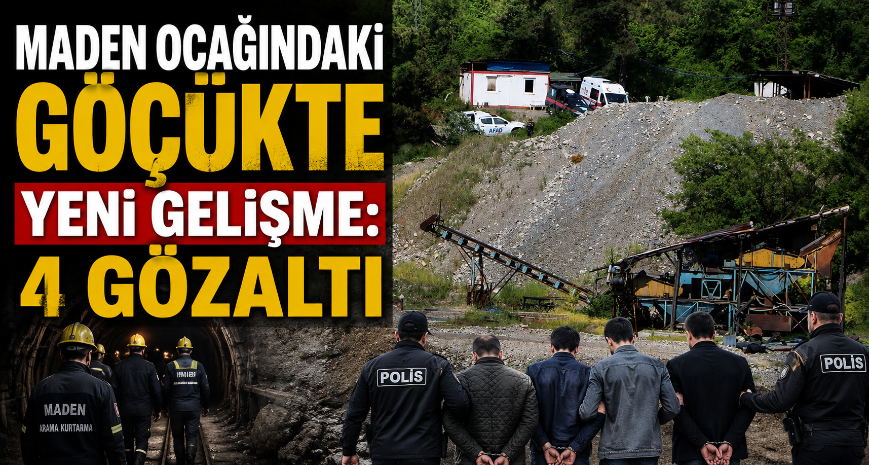  Maden ocağındaki göçükte yeni gelişme: 4 gözaltı