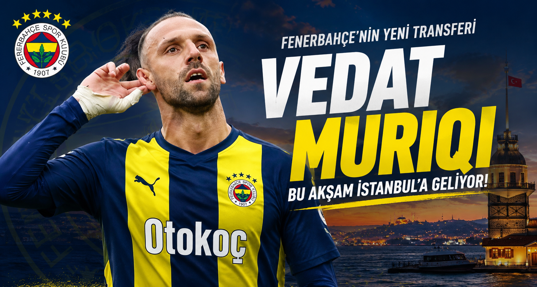 Fenerbahçe’nin yeni transferi Vedat Muriqi bu akşam İstanbul’a geliyor