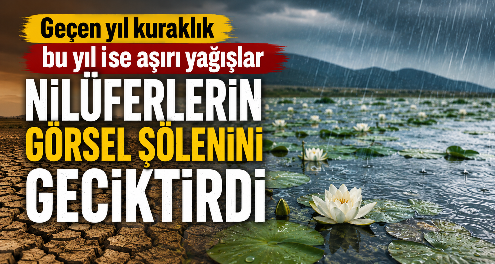 Geçen yıl kuraklık bu yıl ise aşırı yağışlar nilüferlerin görsel şölenini geciktirdi