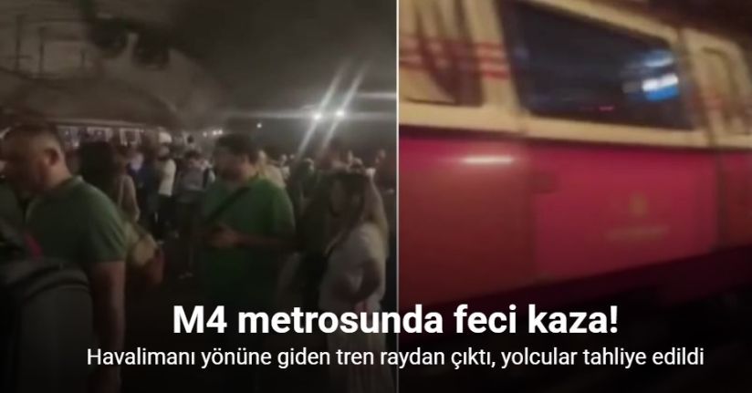 Kadıköy’de metro raydan çıktı, yolcular raylardan yürüyerek tahliye edildi