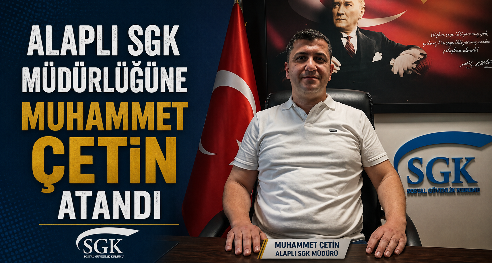 Alaplı SGK Müdürlüğüne Muhammet Çetin atandı