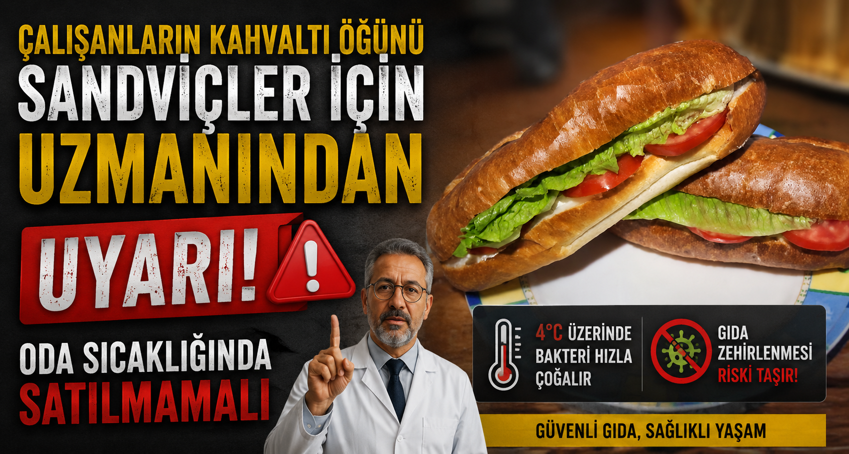 Çalışanların kahvaltı öğünü sandviçler için uzmanından uyarı: Oda sıcaklığında satılmamalı