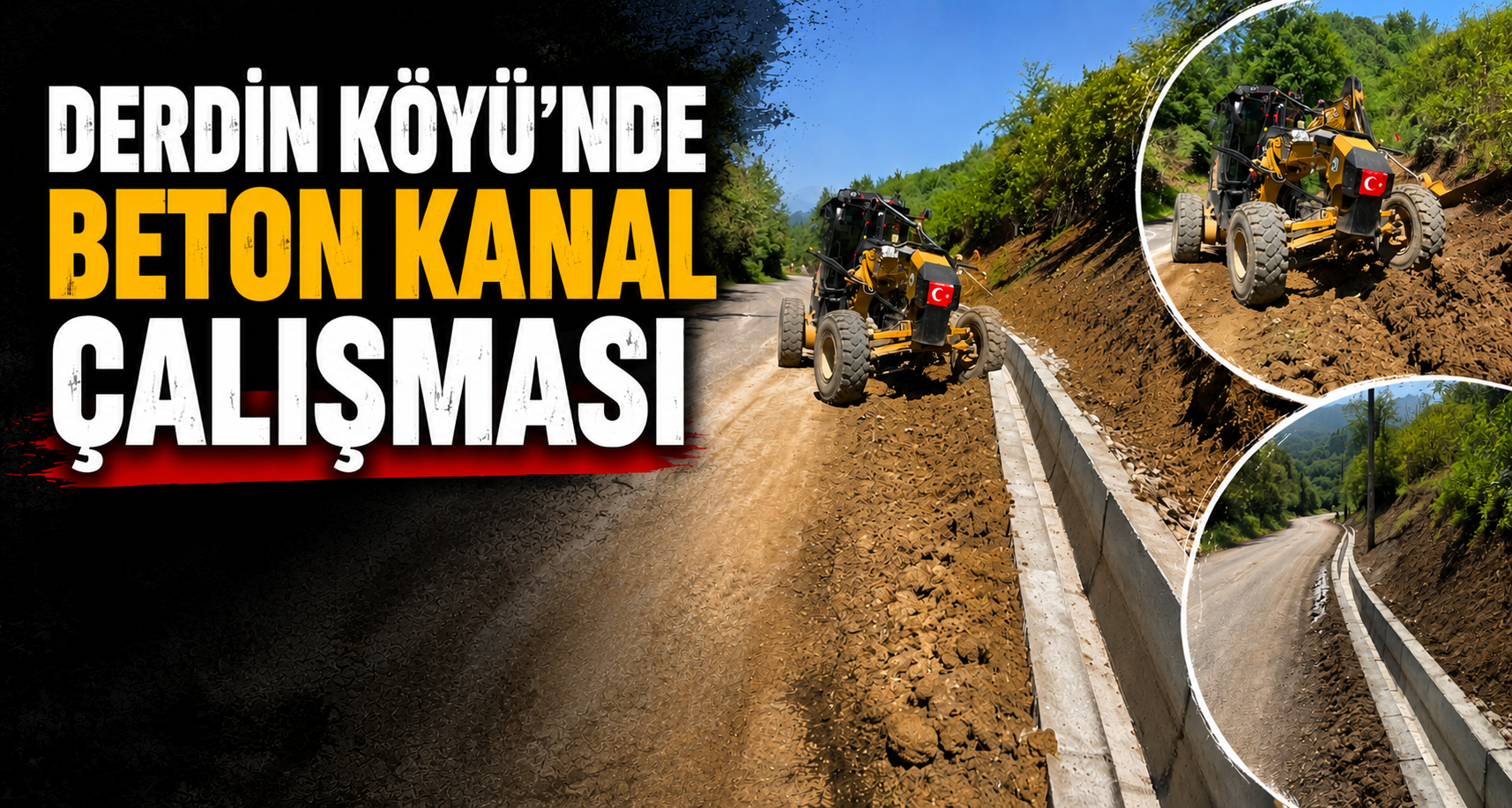 Derdin Köyü'nde Beton Kanal Çalışması