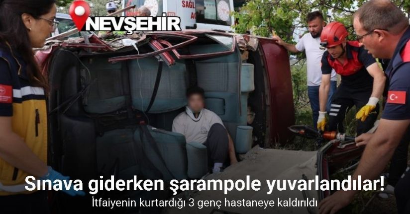 Sınava yetişmek isterken kaza yaptılar: 3 yaralı
