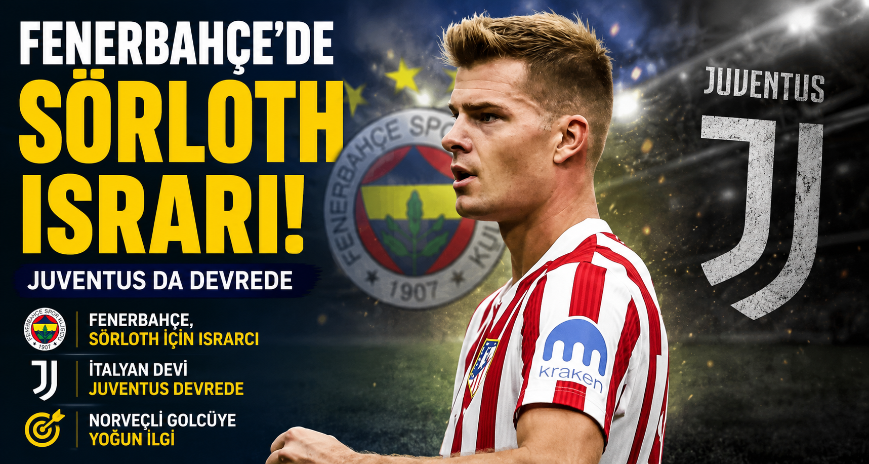 Fenerbahçe'de Sörloth Israrı: Juventus da Devrede