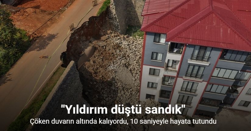 Çöken duvarın altında kalıyordu, 10 saniyeyle hayata tutundu