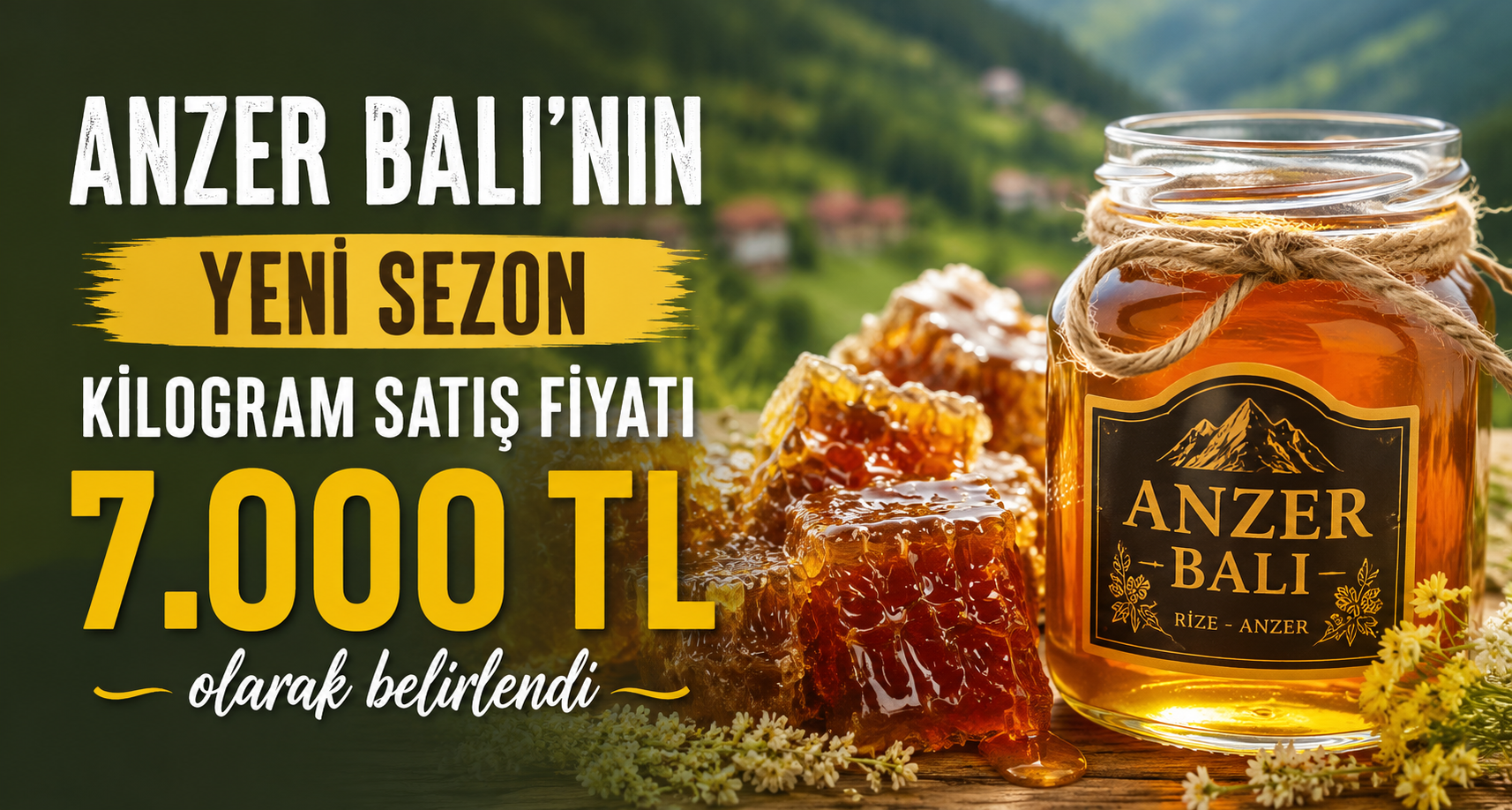 Anzer Balı’nın yeni sezon kilogram satış fiyatı 7 Bin TL olarak belirlendi