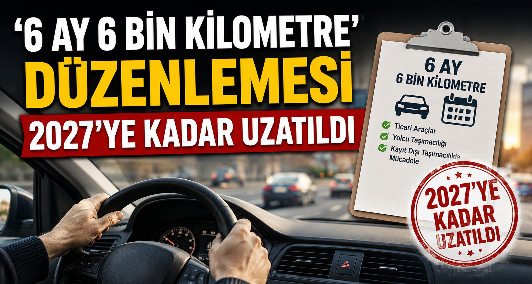 '6 Ay 6 Bin Kilometre' Düzenlemesi 2027'ye Kadar Uzatıldı