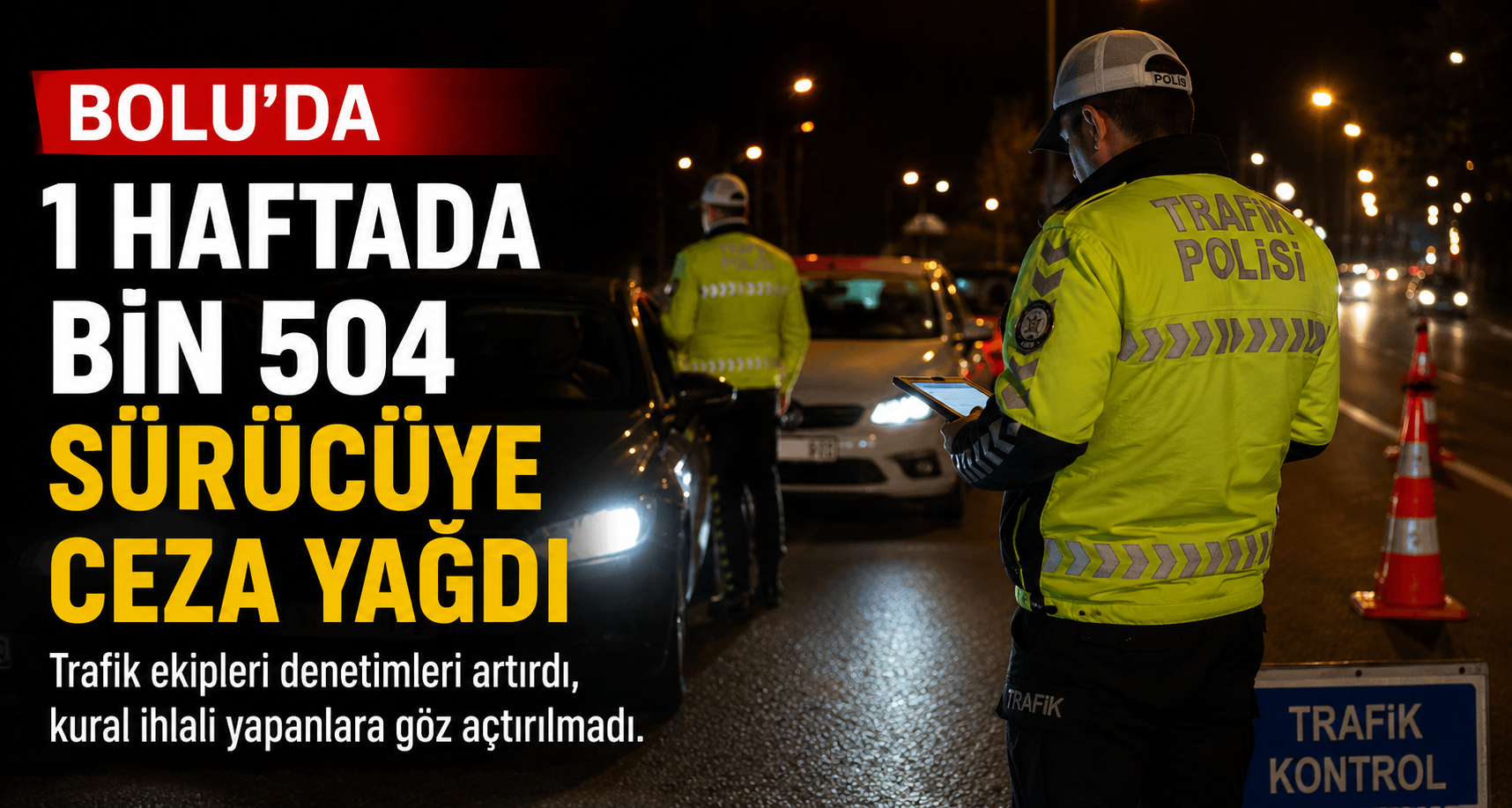 Bolu’da 1 haftada bin 504 sürücüye ceza yağdı