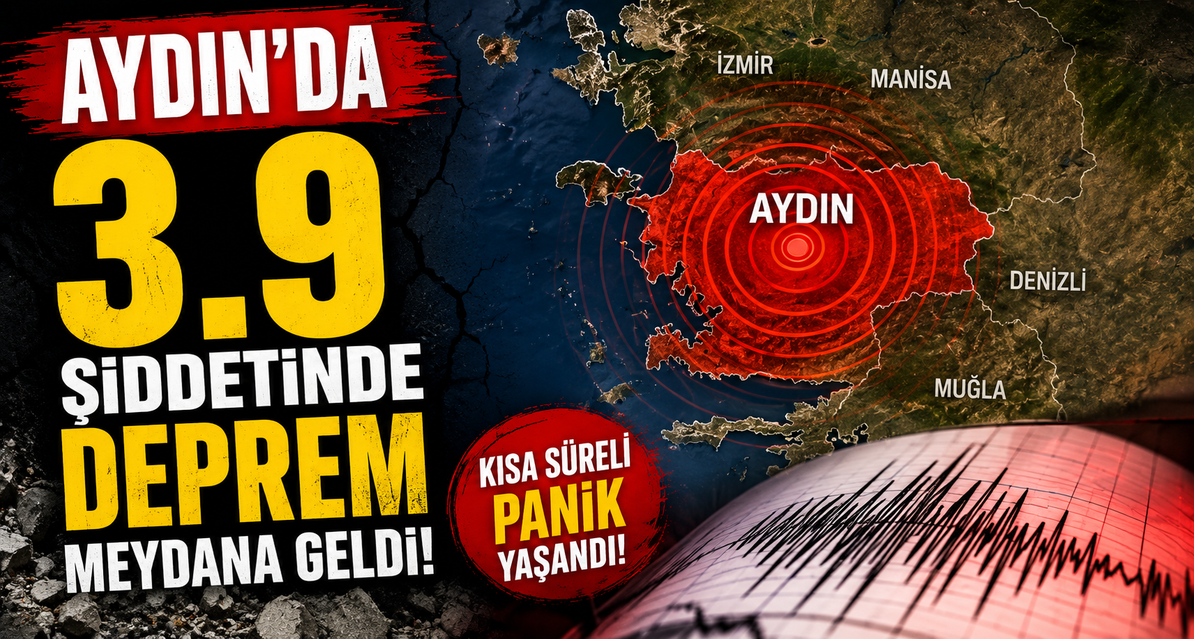 Aydın’da 3.9 şiddetinde deprem meydana geldi