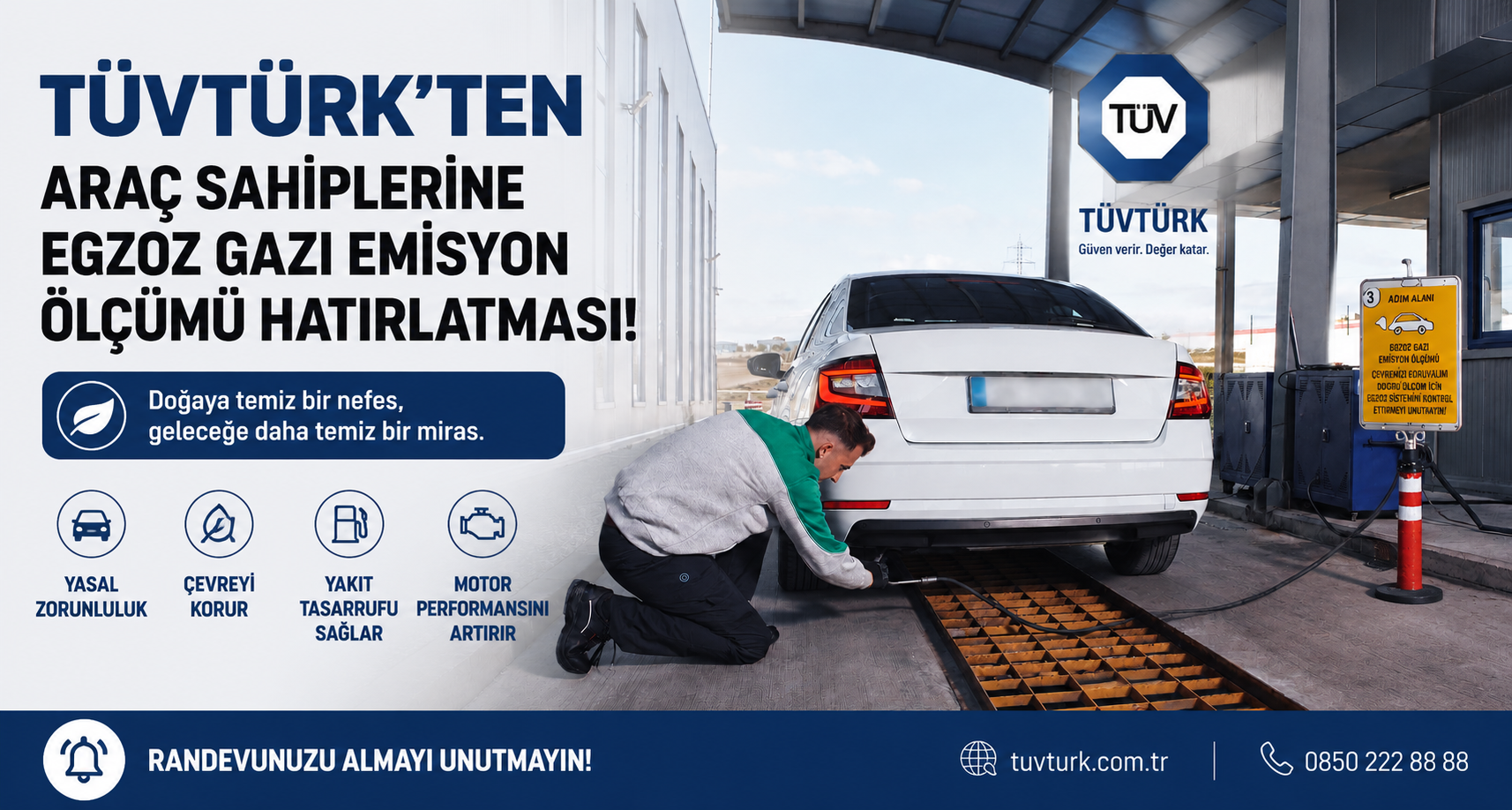 TÜVTÜRK’ten araç sahiplerine egzoz gazı emisyon ölçümü hatırlatması