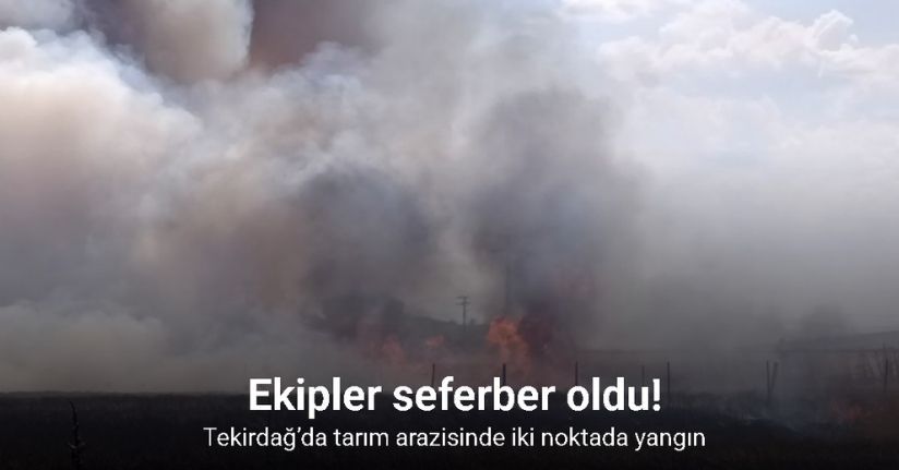 Tekirdağ’da tarım arazisinde iki noktada yangın