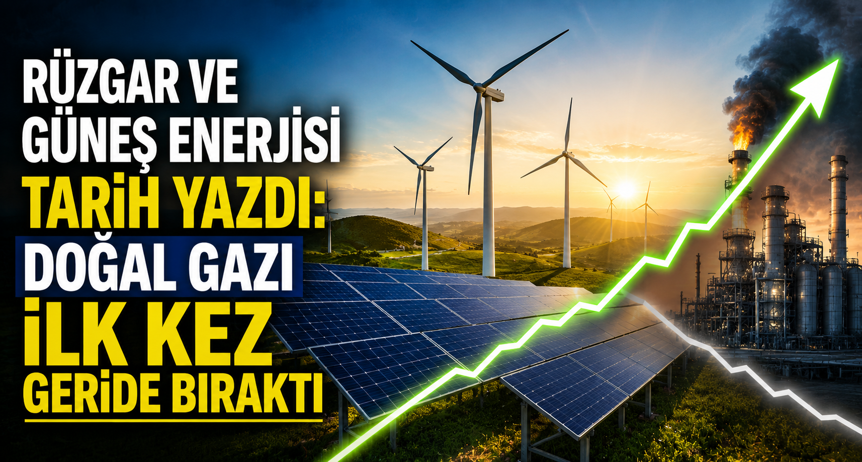 Rüzgar ve Güneş Enerjisi Tarih Yazdı: Doğal Gazı İlk Kez Geride Bıraktı