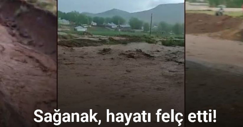 Saray ilçesinde sağanak yağış sele neden oldu