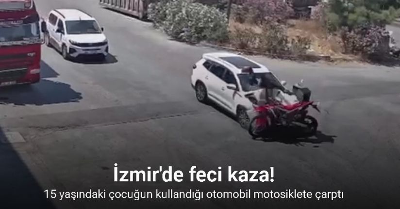15 yaşındaki çocuğun kullandığı otomobil motosiklete çarptı, sürücü ağır yaralandı