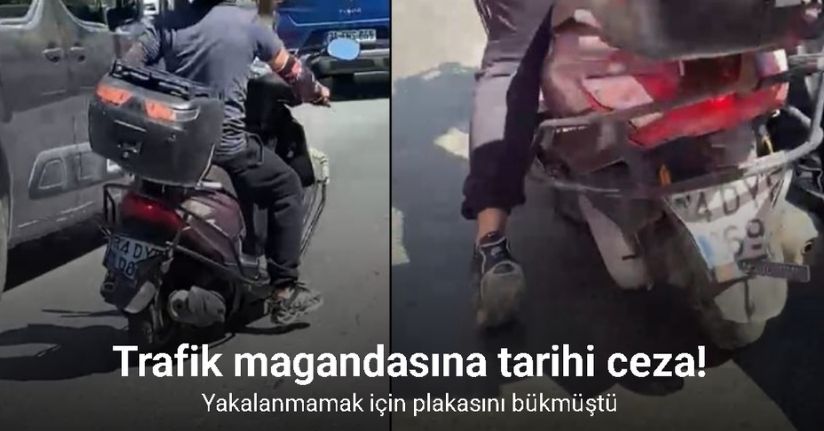 Beylikdüzü’nde trafikte yakalanmamak için plakasına zarar veren motosikletliye 320 bin TL para cezası