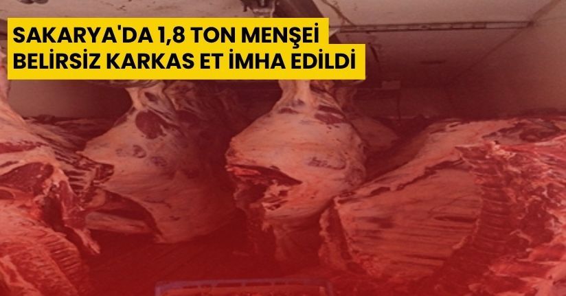 Sakarya'da 1,8 ton menşei belirsiz karkas et imha edildi