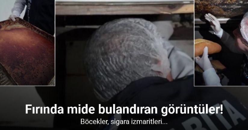 Böceklerin ve sigara izmaritlerinin yerlerde gezdiği fırında mide bulandıran görüntüler ortaya çıktı