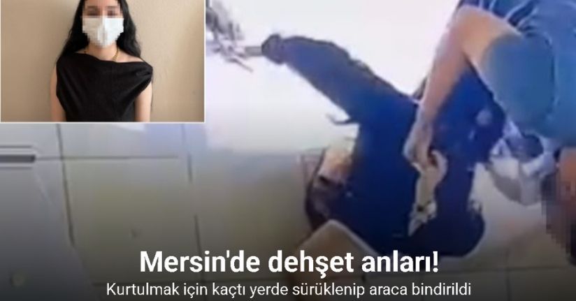 O anlar kamerada: Kurtulmak için kaçtı yerde sürüklenip araca bindirildi, onu yine bir kadın kurtardı