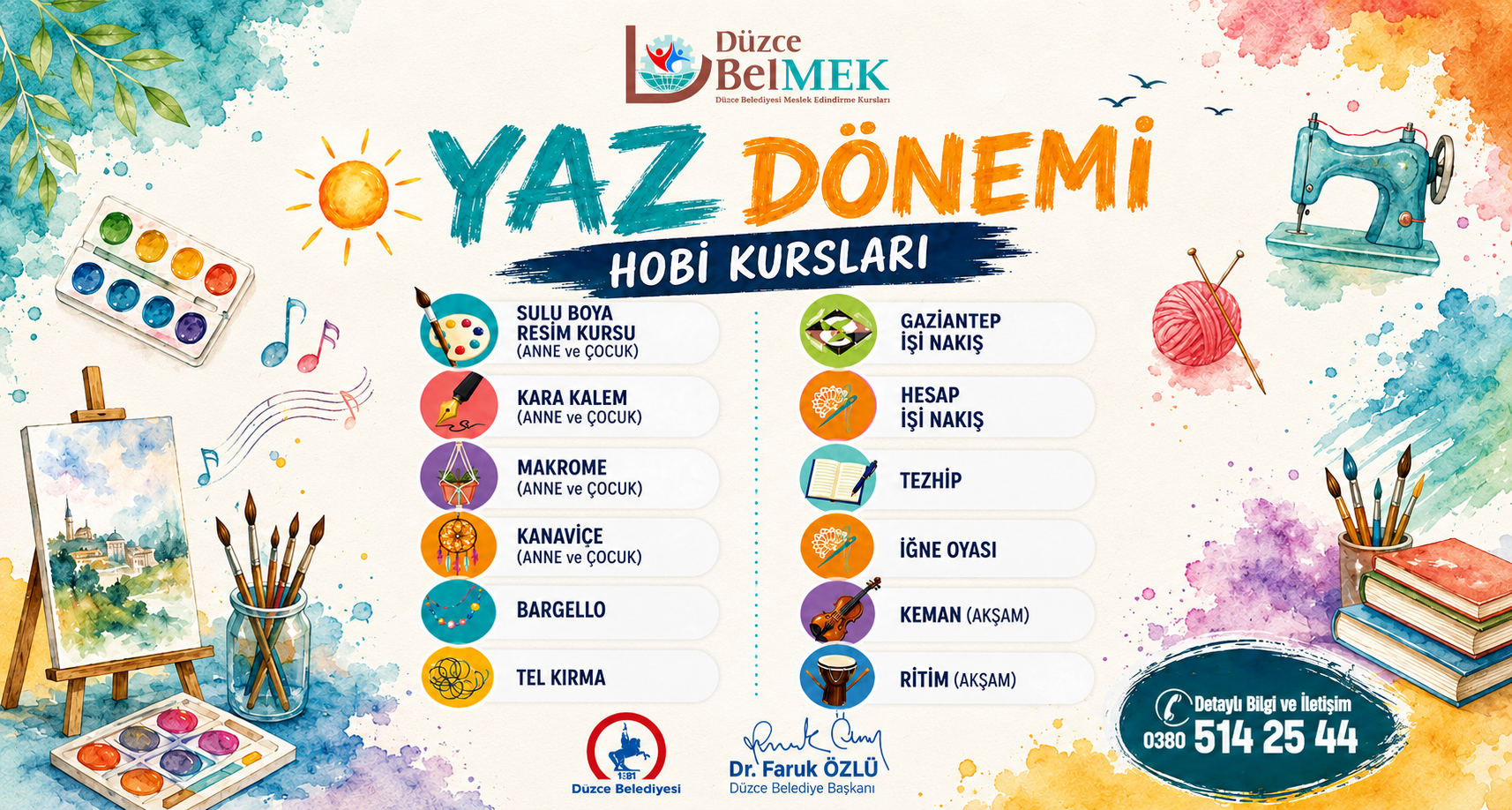 12 Branşta Hobi Kursları Başlıyor